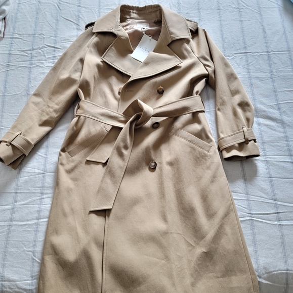 Imported Sezane Scott trench coat camel NEW - Picture 11 of 16